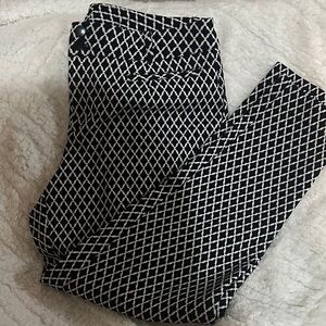Cato Black and White Diamond Pattern Pants